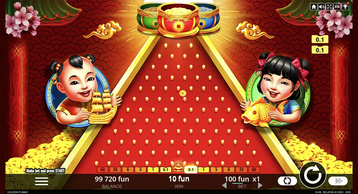 Игра в демо Plinko